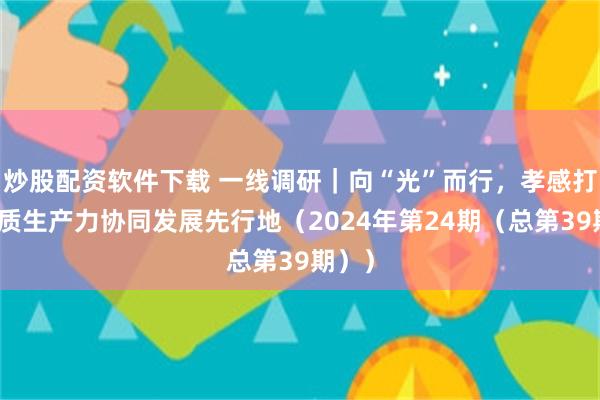 炒股配资软件下载 一线调研｜向“光”而行，孝感打造新质生产力协同发展先行地（2024年第24期（总第39期））