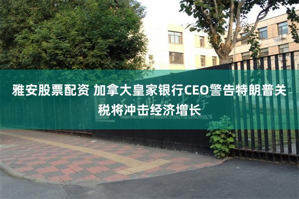 雅安股票配资 加拿大皇家银行CEO警告特朗普关税将冲击经济增长